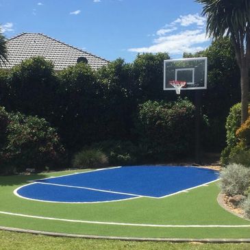 synthetic turf basketball key