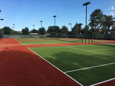 Synthetic turf 2-tone tennis courts