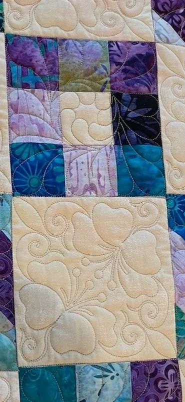 Close up quilting pattern complete
