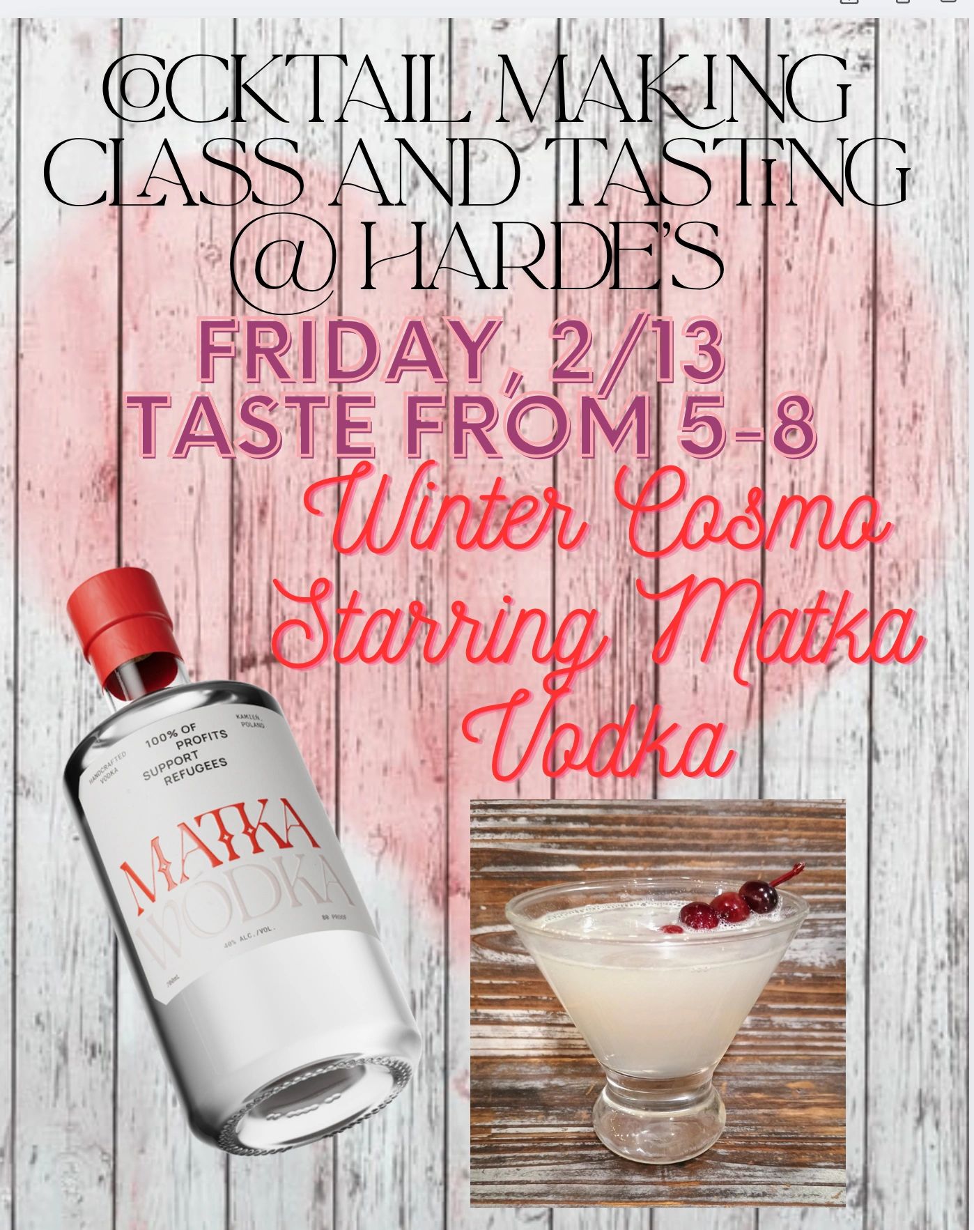 Cocktail making class ! Learn how to make a Winter Cosmo starring Matka Vodka from Poland!