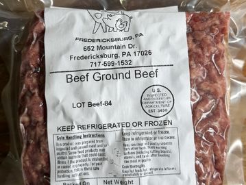 Ground burger in 1 pound packs.