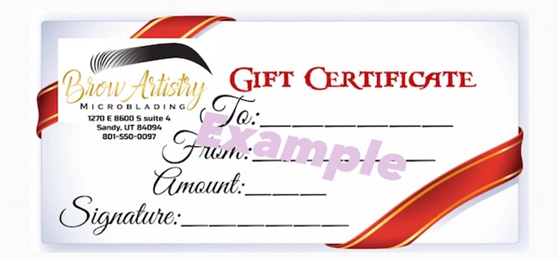 Brow Artistry Gift Certificates for Utah Eyebrow Microblading