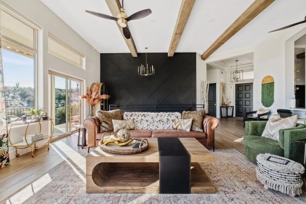 Fake wood ceiling beams in Scottsdale home