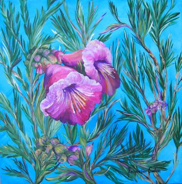 Title: Desert Willow: Springtime
Medium: Acrylic
Size: 20" x 20"  (canvas wrap)
Price: $275