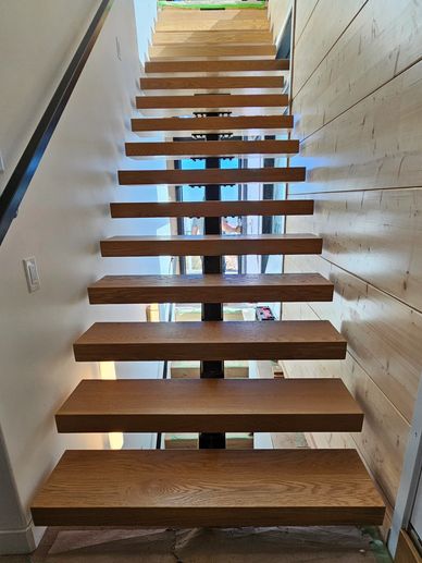 White Oak Floating Stair Treads