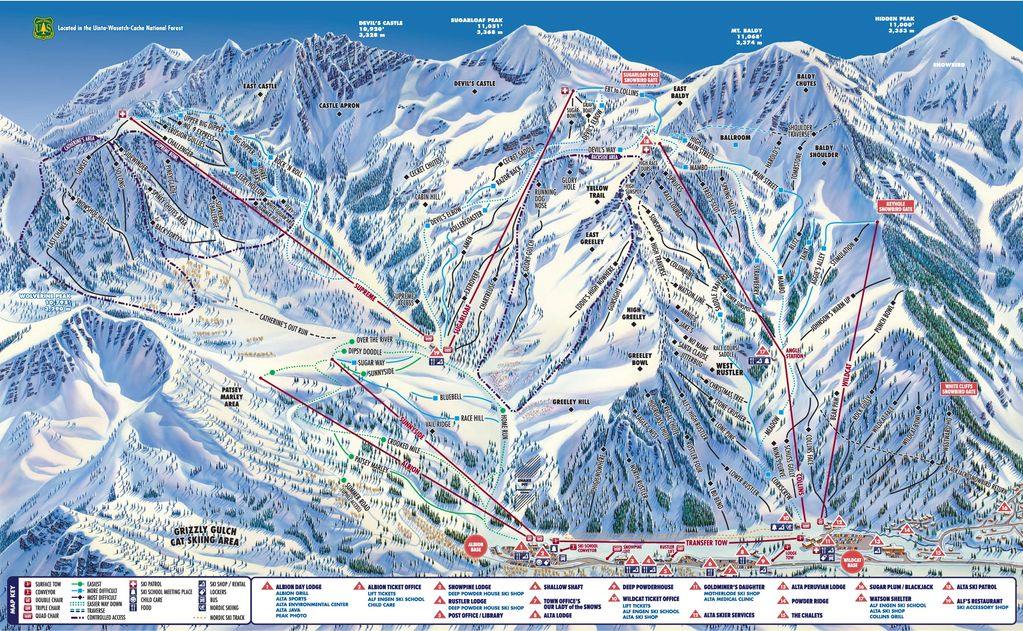 Alta Ski Resort map Alta, Utah