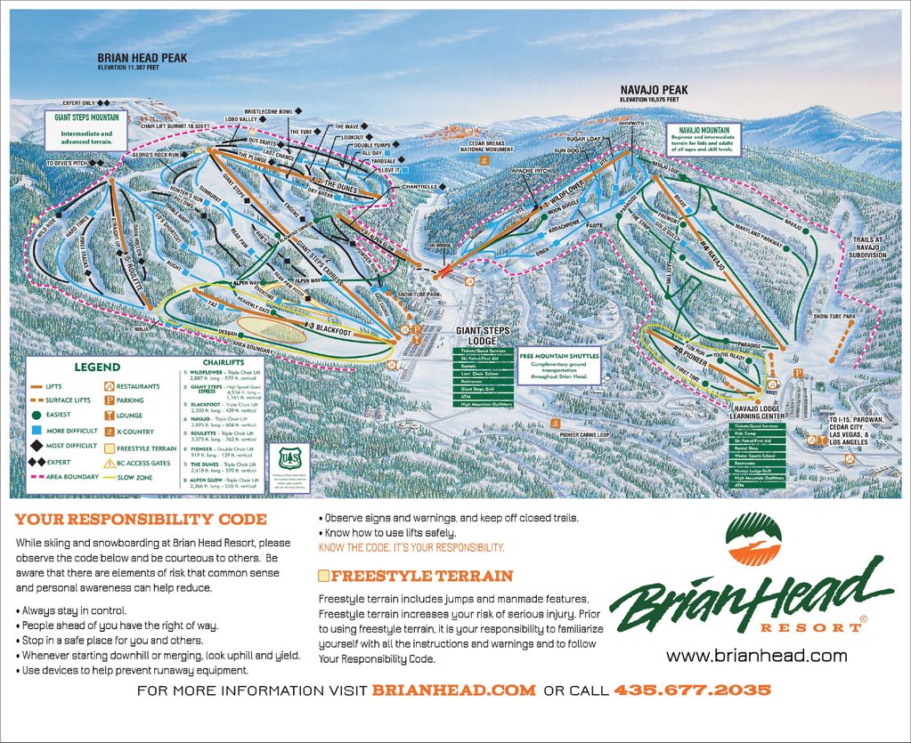 Brian Head Resort map - Brian Head, Utah