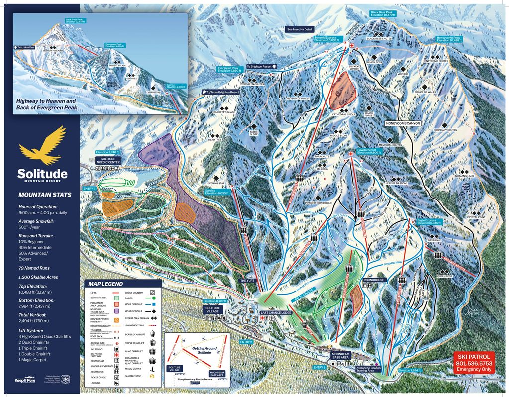 Solitude Resort map, Utah