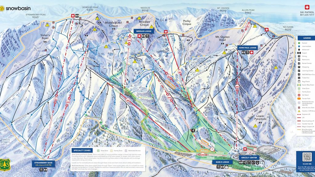 Snowbasin Resort map Huntsville, Utah