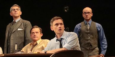 Photo of four cast members of the show Twelve Angry Men at Asolo Rep Theater