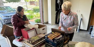 Professional downsizing, reviewing items