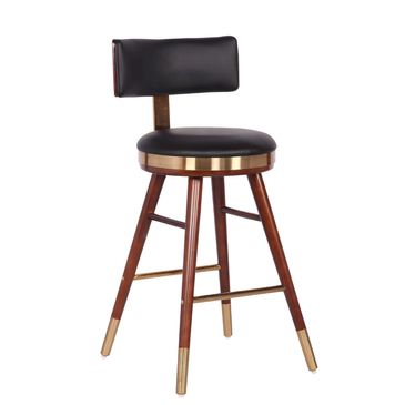 Wood and metal high stool / bar stool