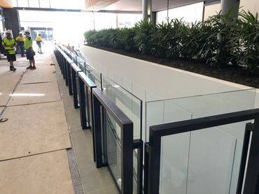 Powder Coated Balustrade with Glass