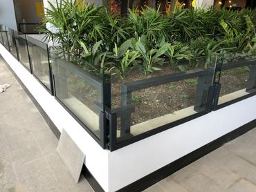 Custom Stainless Steel Balustrade with Glass - Powder Coated