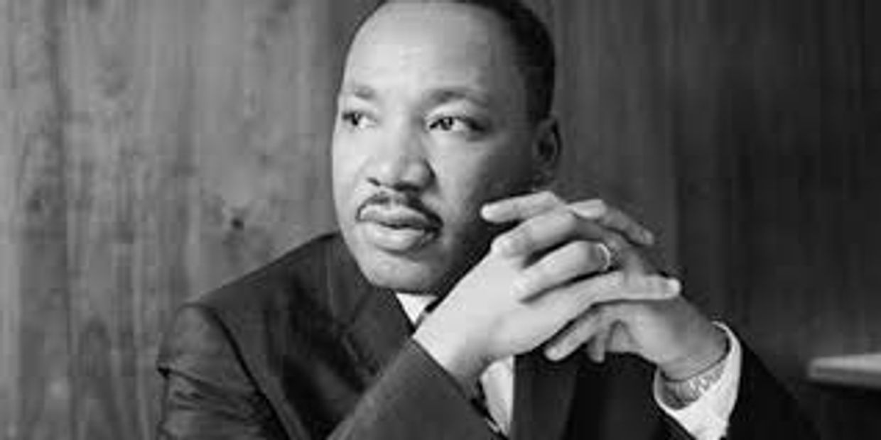 Black and white portrait of Martin Luther King Jr.