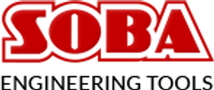 Red bold letters spelling 'SOBA' on a white background.