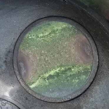 An extremely burned and warped exhaust valve discovered by cylinder boroscope inspection.