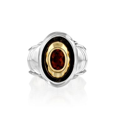 Aglaida, GEM's Collection, Oval model, Yellow Gold 18 Karat, Silver 925, Citrine