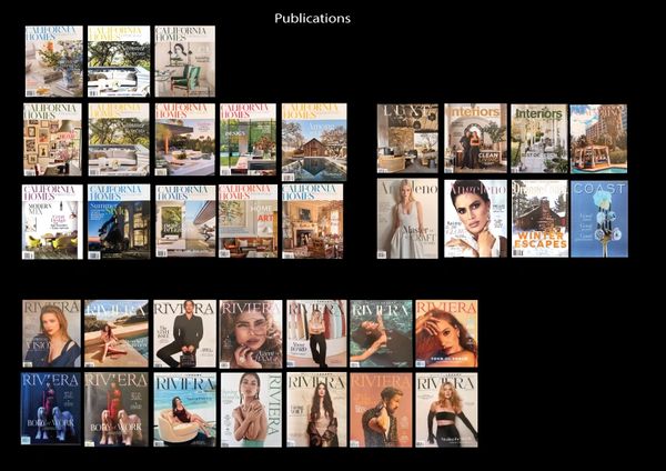 Collection of magazine covers from various home, lifestyle, and fashion publications.
