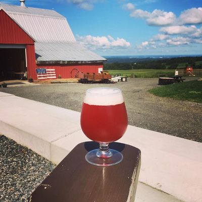 Cherry Valley Farmouse at Heritage Hill Brewhouse in Pompey, NY overlooking Syracuse, NY