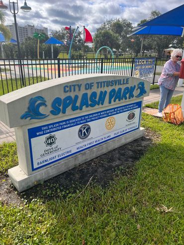 Kiwanis Club of Titusville partnered in building a Splash Park at Sand Point Park in Titusville, FL.