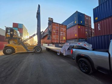 storage container being loaded up to go to Iowa for a customer