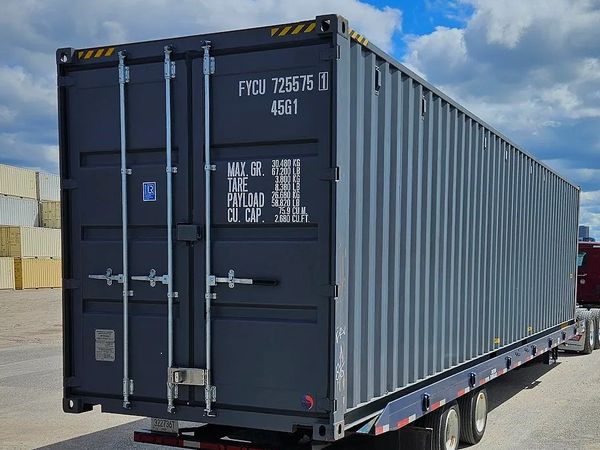 one trip 40ftHC Dark Grey Shipping Container