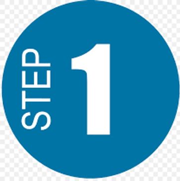 Big blue circle with step one