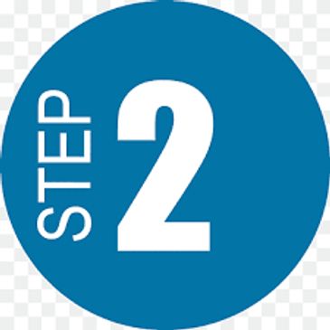 Big blue circle with step two