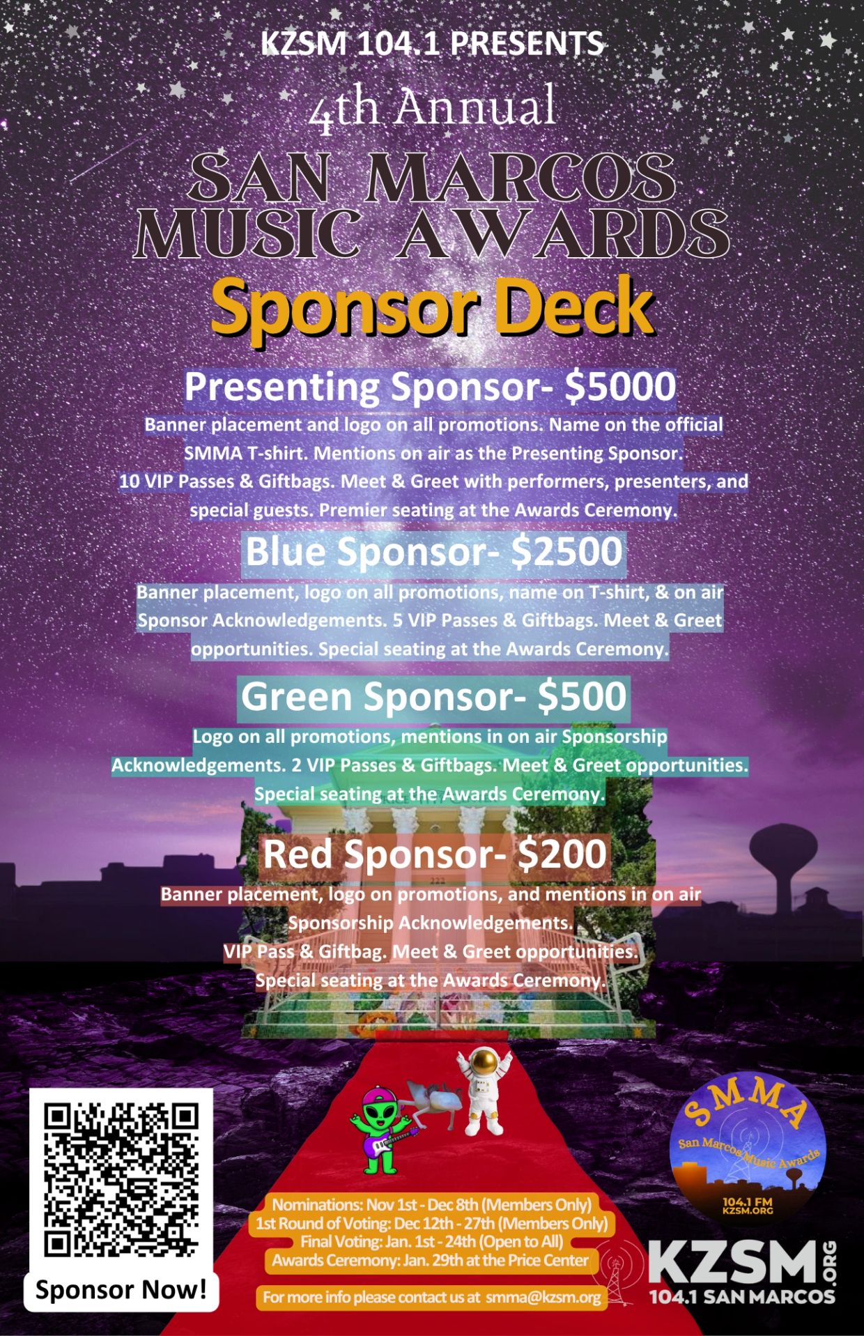 San Marcos Music Awards Sponsor Deck