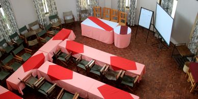 circular conference hall at Bunyonyi Safaris Resort