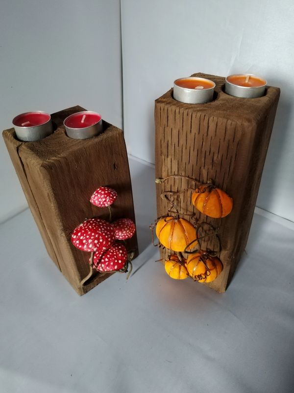 Fence post tealight holders