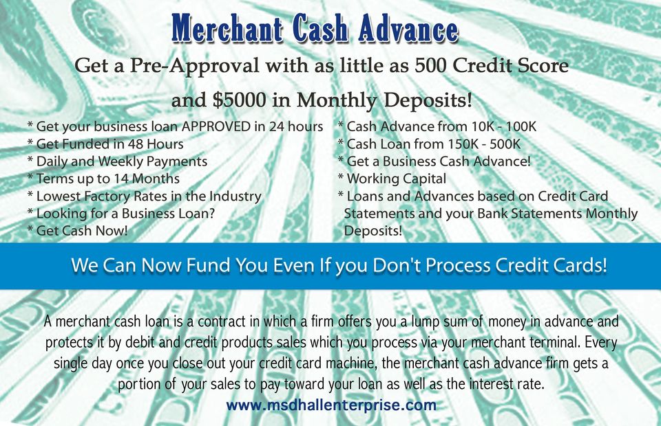 Merchant Cash advance and Business loans