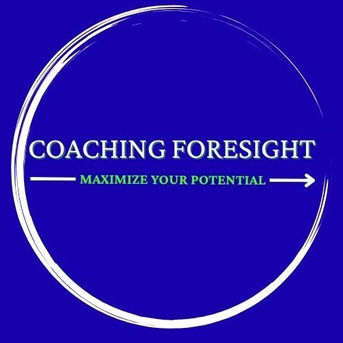 Logo with text 'Coaching Foresight' and slogan 'Maximize Your Potential'.