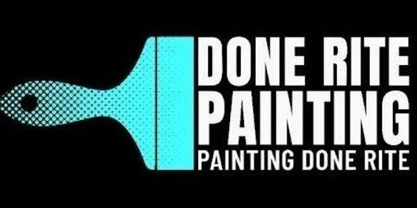 Logo of Done Rite Painting with a blue paintbrush and bold text.