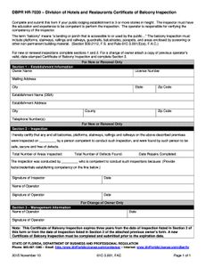 DPBR HR 7020 Balcony Inspection Form