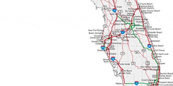 Map of Florida for Inspection and Service Areas Emerald Inspection Service