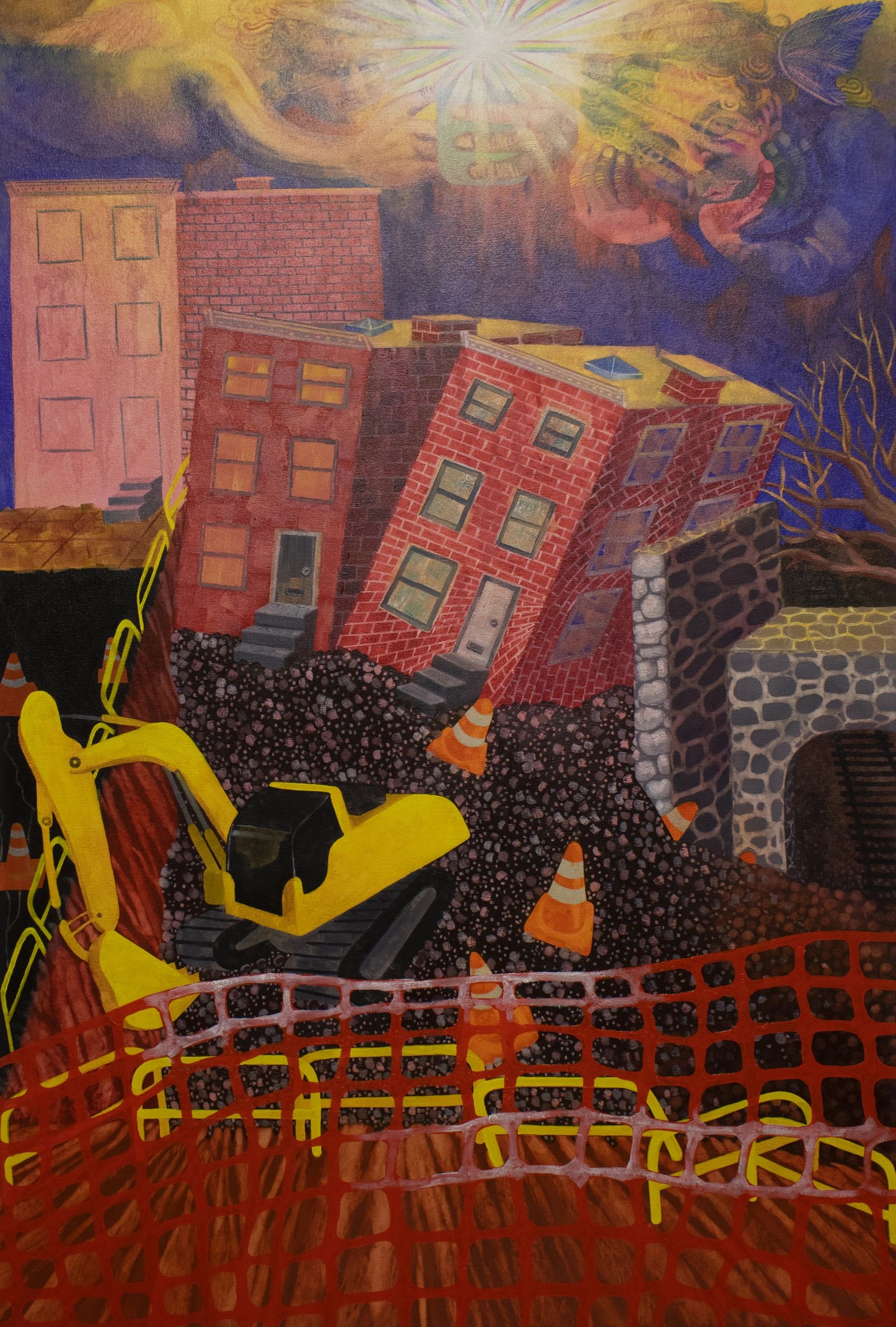 Gawking at the 26th St. Collapse
32x48”
Oil on canvas, 2019