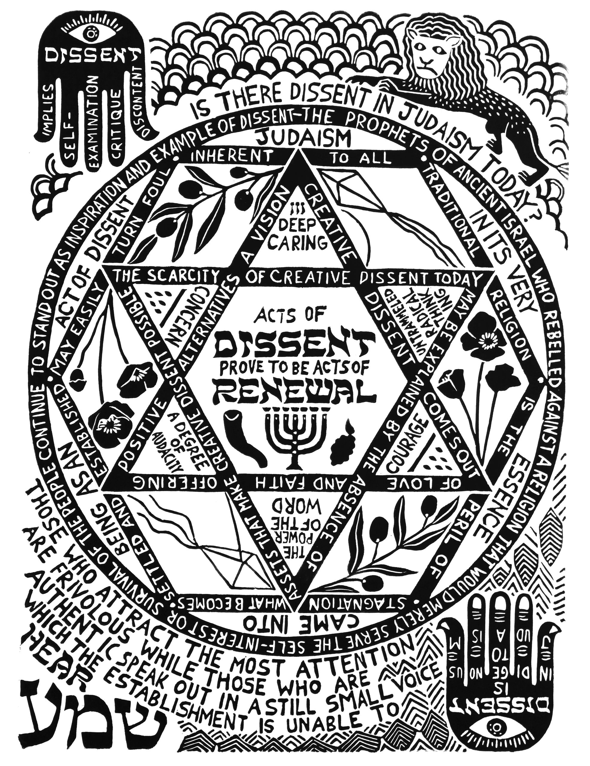 Dissent
14x17"
Rubber cut print, 2024