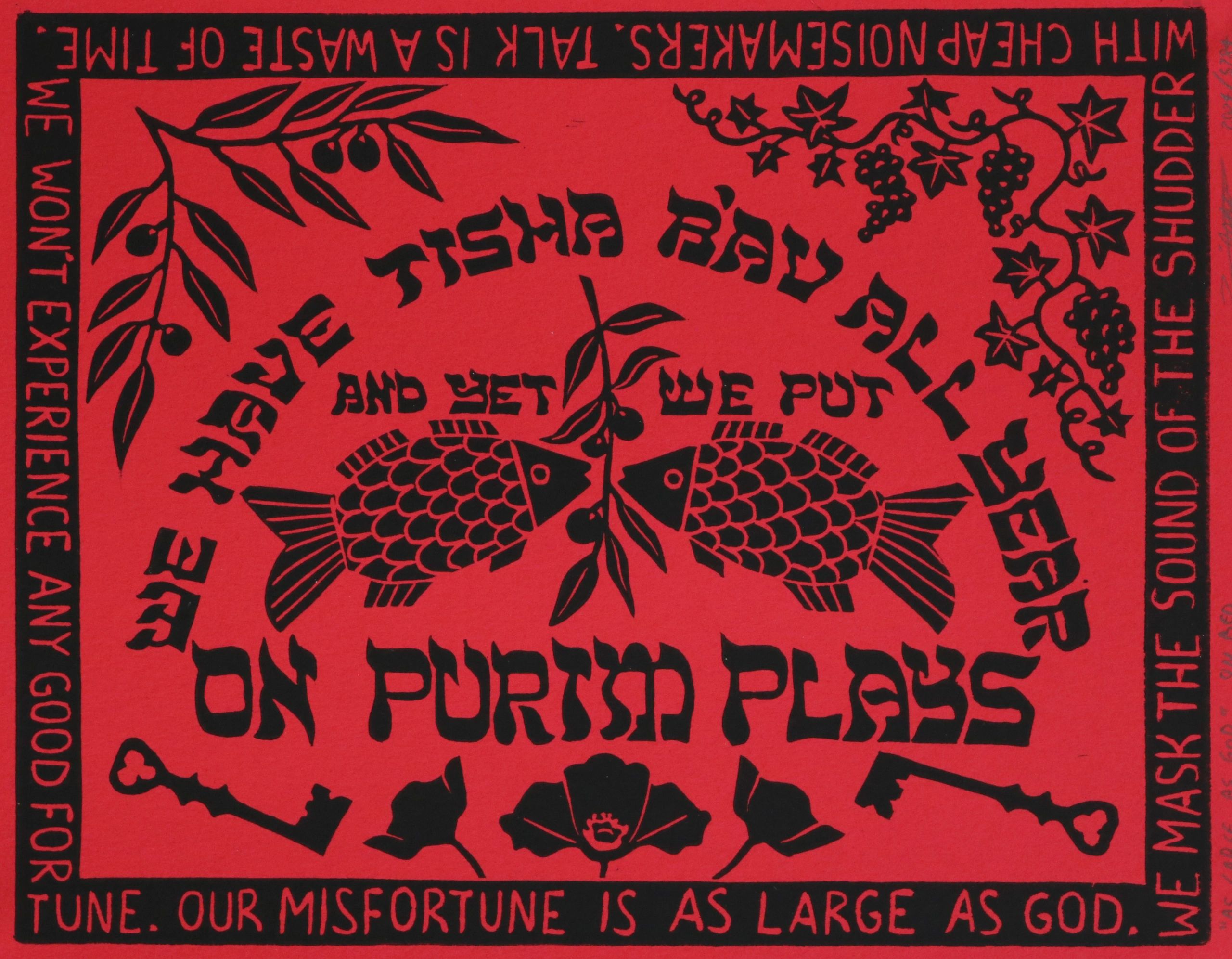 As Large as God
Black on red