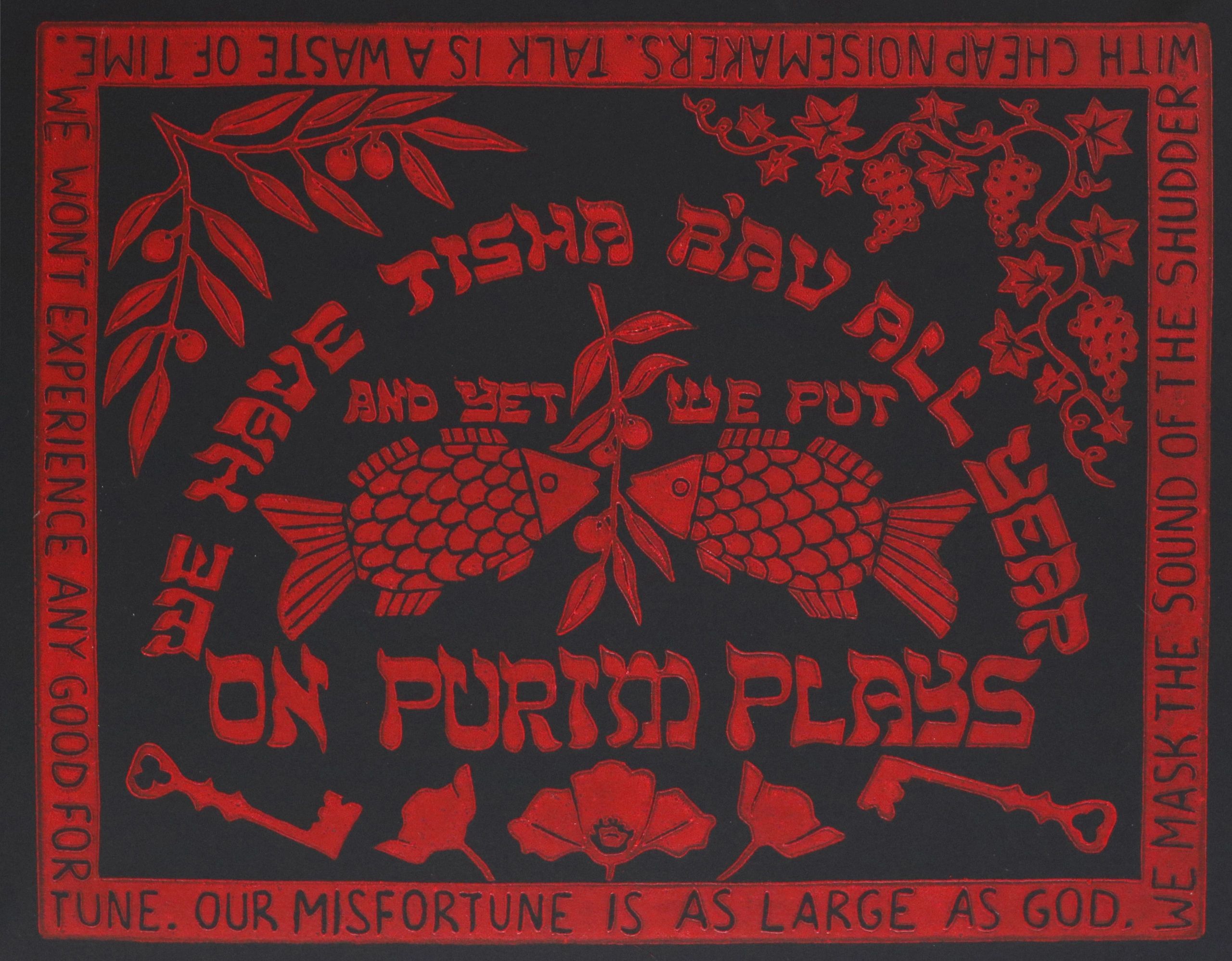 As Large as God
Red on black