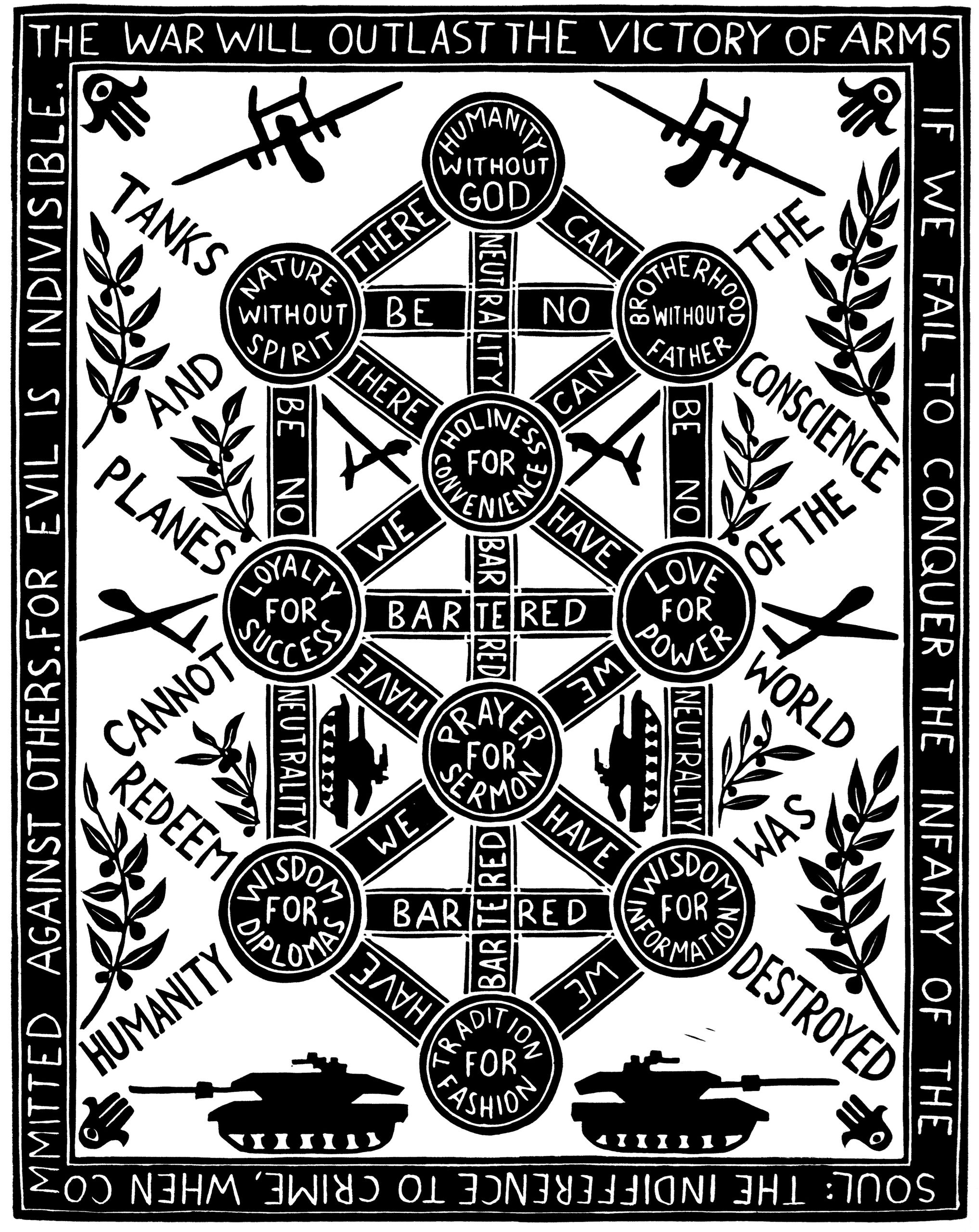 Tanks and Planes
14x17"
Rubber cut print, 2024