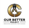 Logo of Our Better Project with a golden C and bolt cutters.