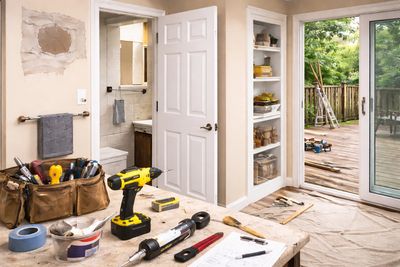 Photo with miscellaneous repairs being worked on