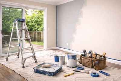 Interior wall being painted