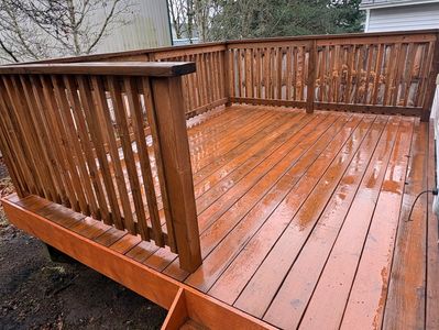 New deck install using pressure treated lumber