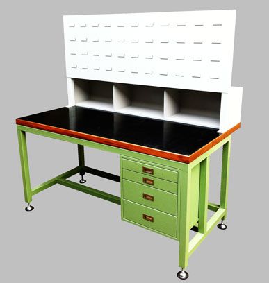 work table with side lock and cabinet drawer