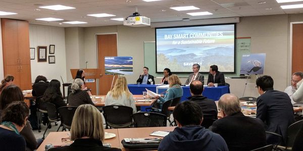 Hannah participating in a panel discussion on green infrastructure and equity.