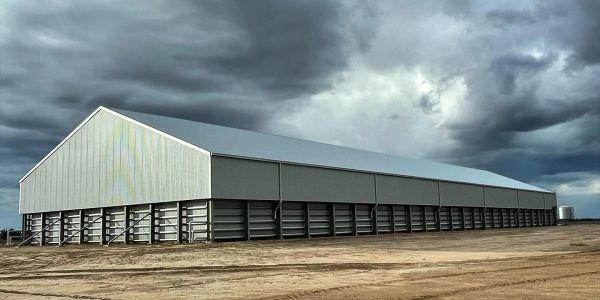 Grain shed built on a rural property outside Inverell, NSW