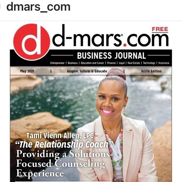 Cover of d-mars.com Business Journal featuring Tami Vienn Allen, The Relationship Coach.